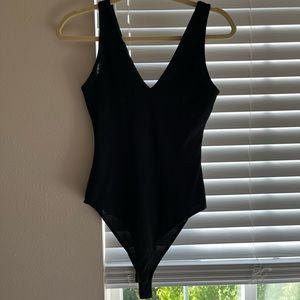 Black Deep V Bodysuit